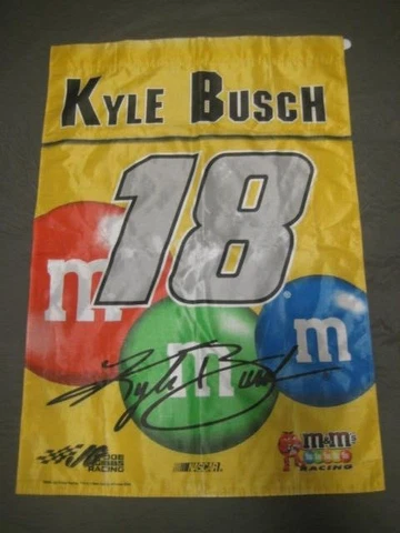 Kyle Bush 2008 Flag Signed M & M Joe Gibbs Racing Cover