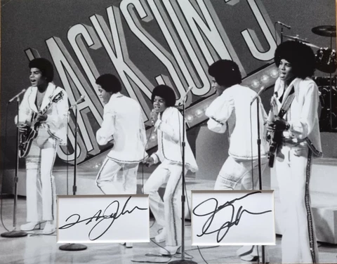 JERMAINE & TITO JACKSON Signed 14x11 Photo Display THE JACKSON 5 COA Cover
