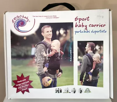 Portabebés deportivo ERGObaby negro recién nacido hasta 40 libras Foto 1 de 4