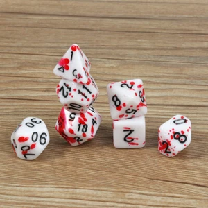 7PCS Bloody Polyhedral Dices Die for Dungeons & Dragons DND RPG MTG Board Games - Picture 1 of 10