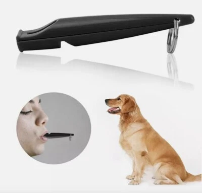 Dog Whistle Stop Barking Pet Training Plastic High Pitch Black Recall