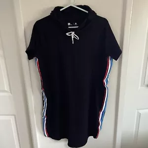 Xersion Dress T-Shirt Hoodie Dress Women’s Size XL Short Sleeve Striped Sides - Picture 1 of 6