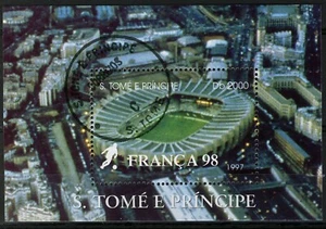 Sao Tome and Principe 1997, MS Football World Cup France 1998 VFU, Mi Bl 373 €10 - Picture 1 of 1