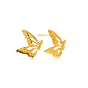 Joyería de oro amarillo de 22 quilates con tachuelas de oro dulce mariposa pa... - Imagen 1 de 5