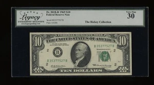 DBR 1969 $10 FRN New York Fr. 2018-B Legacy 30 Serial B35377527B - Picture 1 of 2