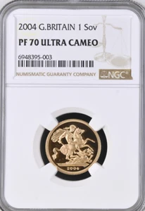 2004 Gold Proof Sovereign NGC PF70 Great Britain Royal Mint - Picture 1 of 2