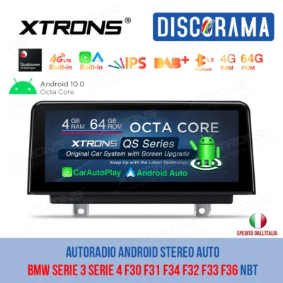 AUTORADIO ANDROID STEREO AUTO BMW SERIE 3 SERIE 4 F30 F31 F34 F32 F33 F36 NBT  - Immagine 1 di 4