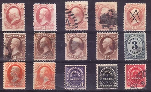 US collection: 15 old official stamps U/F-VF - Picture 1 of 2
