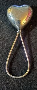 Sterling Silver 925 Heart Rattle “S” Monogram. String Sound! (READ DESCRIPTION) - Picture 1 of 13