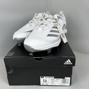 Botines de béisbol Adidas Icon 6 rebotes blancos plateados metálicos para hombre 11 CAJA DAÑADA - Imagen 1 de 10