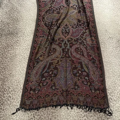 Multi Color Pashmina Type Womens Scarf Wrap Bright Colors 68 X 27 - Image 1 of 4