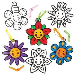 Smiley Blume Sonnenfänger Basteln Kinder Fensterdekoration Set - Bild 1 von 6