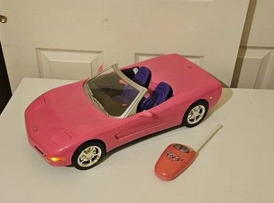 Working Barbie Pink 2001 Corvette RC Car With Remote Control Vintage - Image 1 of 4