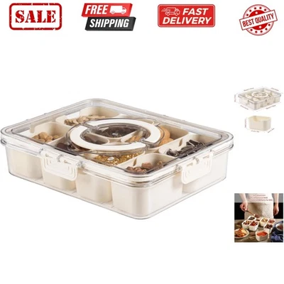 Servir dividido con tapa y mango - Caja de bocadillos contenedor de charcutería para P... Foto 1 de 4