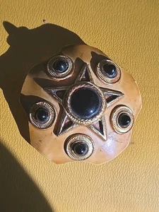 Vintage Original By Robert Deco Franchise Yet Black Glass Brooch Pin - Picture 1 of 5