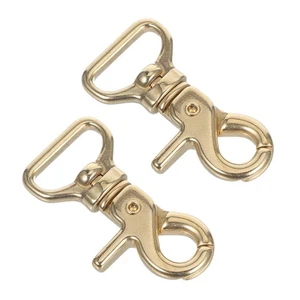 2 Pcs Lobster Keychain Clasp Brass Swivel Snap Hooks Bag Claw Clasps - Picture 1 of 12