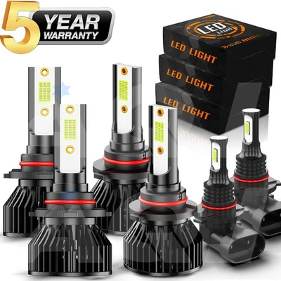 6X For Isuzu i-290 2007-2008 Ice Blue 8000K LED Combo bright Headlight Foglight - Image 1 of 4