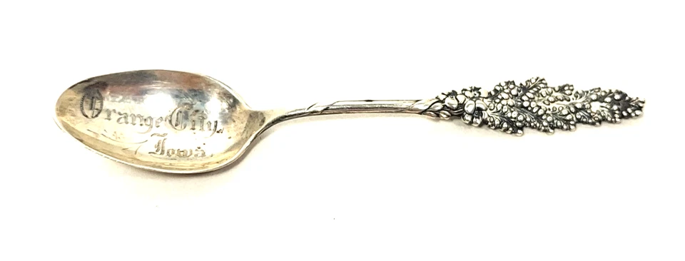 "Cuchara de recuerdo de plata esterlina Orange City Iowa Harlequin 5"" de Reed & Barton" Foto 1 de 4