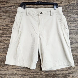 Lululemon ABC Shorts Herren 34 hellbeige kariert 10" Schrittlänge sportlich Freizeit Golf - Bild 1 von 12
