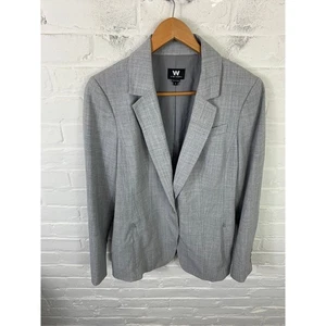 Worth Women's One Button Blazer Jacket Long Sleeve Heather Gray Size Large - Picture 1 of 5