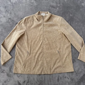 Draper's & Damon's Jacke Damen 1X beige strukturiert Blumen Reißverschluss Stretch Taschen - Bild 1 von 10