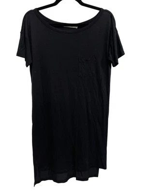 Alexander Wang Camiseta Vestido Talla XS Manga Corta Bolsillo Camiseta Negro Minimalista Foto 1 de 4