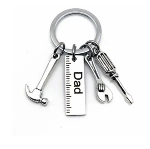 Dad or Grandad Tool Set Metal Keyring Hammer Screwdriver Wrench Keychain UK - Picture 1 of 4