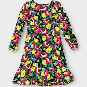 Vestido Ungaro Paralelo Negro Seda Estampado Floral Almohadillas Inferiores en Niveles 8 - Imagen 1 de 15