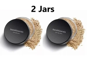 bareMinerals SPF 15 Original Loose Powder Foundation Medium Beige 12 2 Jars - Picture 1 of 6