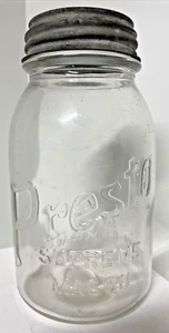 QUART Jar Mason  Presto Supreme Owens-Illinois Glass Co #5 Round Zinc Lid - Picture 1 of 8