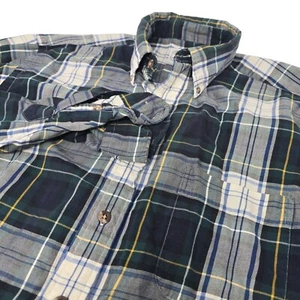 Camisa deportiva Brooks Brothers abotonada manga larga media verde blanca a cuadros - Imagen 1 de 8