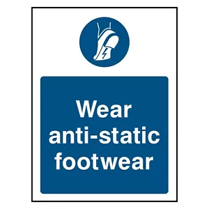 Wear Anti-Static Footwear Sign or Sticker | PPE0046 - Picture 1 of 2