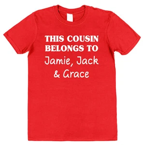 Camiseta personalizada de este primo pertenece a cualquier nombre adultos niños todos los colores - Imagen 1 de 31