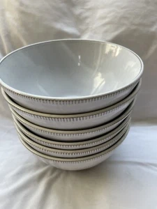 Set of 6 Laurie Gates Soup Bowls Glazed Stoneware Valencia Gray 7 " - Picture 1 of 6
