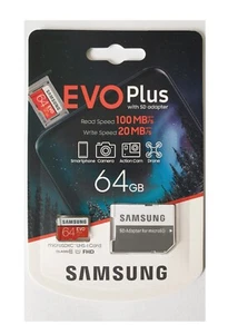 Samsung 64GB Micro SD Card SDXC Memory Card TF Class 10 64GB with SD Adapter - Picture 1 of 24