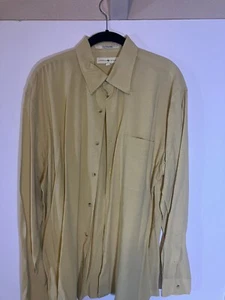 Joseph Abboud Men's Collared Button Down 100% Viscose Yellow Sz M - Picture 1 of 8
