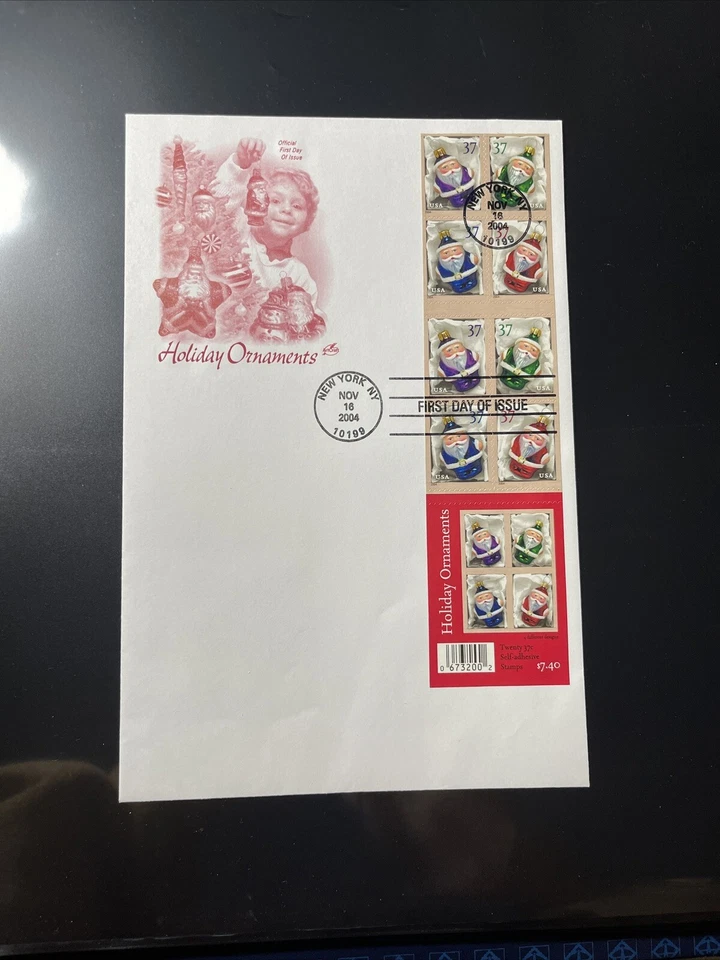 FDC #3886b Holiday Ornaments Booklet Of 8 - ArtCraft Cover - Image 1 of 1
