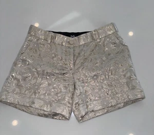 Vintage D&G Women Shorts 38 Metallic Gold Floral - Picture 1 of 21