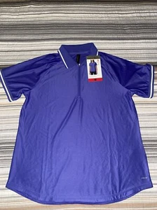 Mondetta Ladies Collared Zip Front Tee 1/4 short sleeve polo Shirt Medium New - Picture 1 of 3