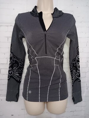 Sudadera con Capucha Athleta Sin Costuras Twist Manga Larga Agujeros para los Pulgares Gris Talla S (C4) Foto 1 de 4