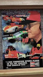 VTG Winston Drag racing Poster Joe Gibbs I use Champion Spark Plugs... - Picture 1 of 1