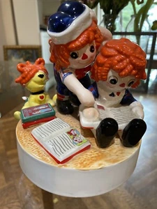 VINTAGE 1981 SCHMID RAGGEDY ANN MUSIC BOX PORCELAIN FIGURINE Hand Painted Works! - Picture 1 of 12