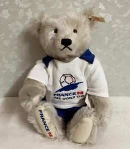 Figura limitada de muñeca oso de peluche Steiff Soccer FRANCIA 98 Copa Mundial Japón MUY RARA - Imagen 1 de 5