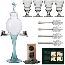 Set fontane assenzio ''Fata verde'' | bicchieri assenzio cucchiaio acciaio inox | cubetti di zucchero