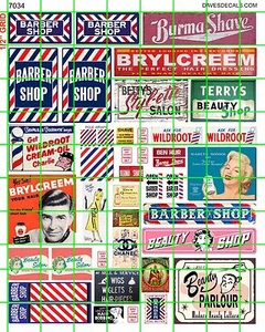 7034 DAVE'S AUFKLEBER HO SCALE FRISEUR SHOP SCHÖNHEITSSALON SCHILDER BESCHILDERUNG KOMBINIERTER VERSAND! - Bild 1 von 4