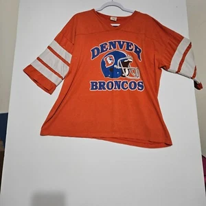 Vtg Logo 7 Denver Broncos Jersey XL Orange Football NFL 80s - Picture 1 of 7
