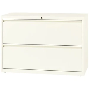 Scranton & Co 42" 2-Drawer Modern Metal Lateral File Cabinet in Off White - Picture 1 of 6