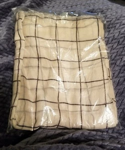 Windowpane Summer Scarf Rachel Pally Anthropologie Cream Grid Minimalist Boho - Picture 1 of 8