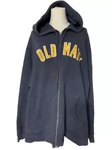 Old Navy Hoodie Men’s XXL Blue Logo Stitch Letter Spellout Zipper Up - Picture 1 of 9