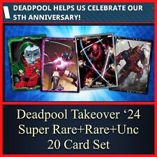 DEADPOOL TAKEOVER 24-SUPER RARE+RARE+UNCM 20 CARD SET-TOPPS MARVEL COLLECT